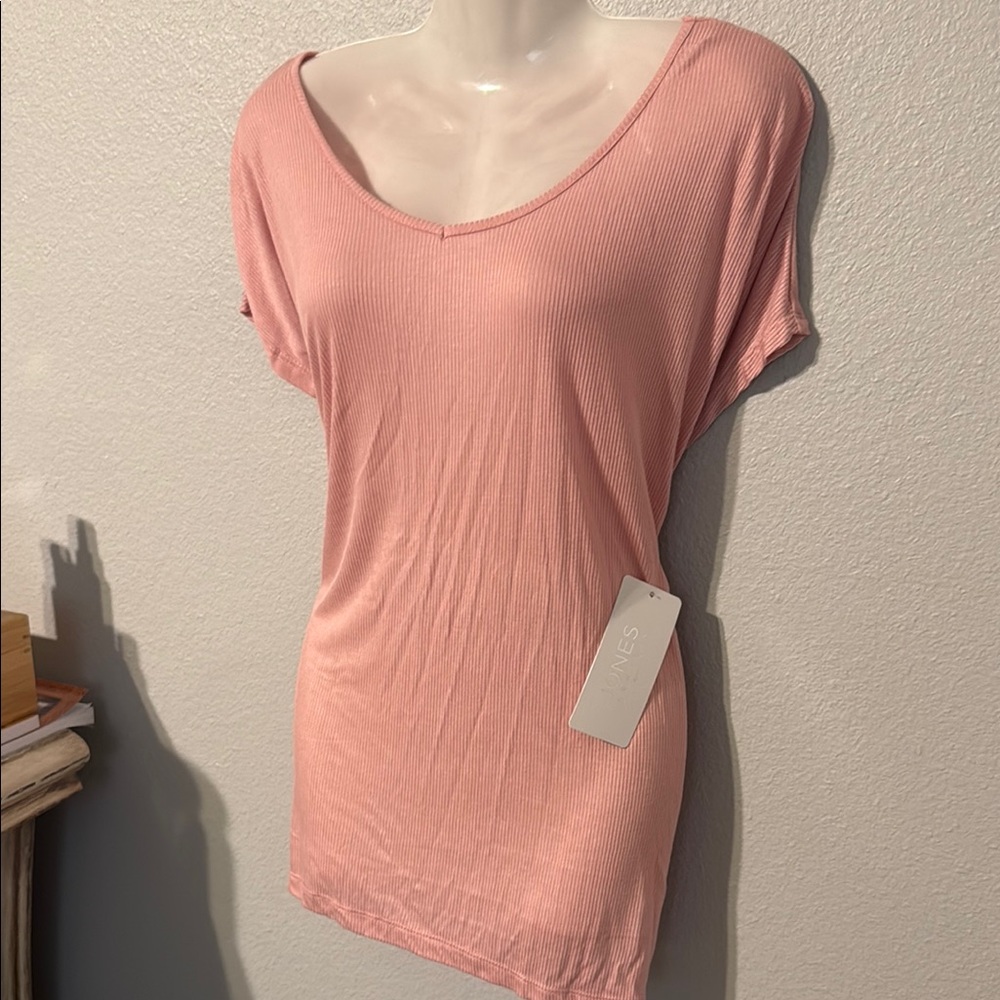 🆕 NWT Jones New York Sport Pink Dolman Sleeve Cap T-Shirt